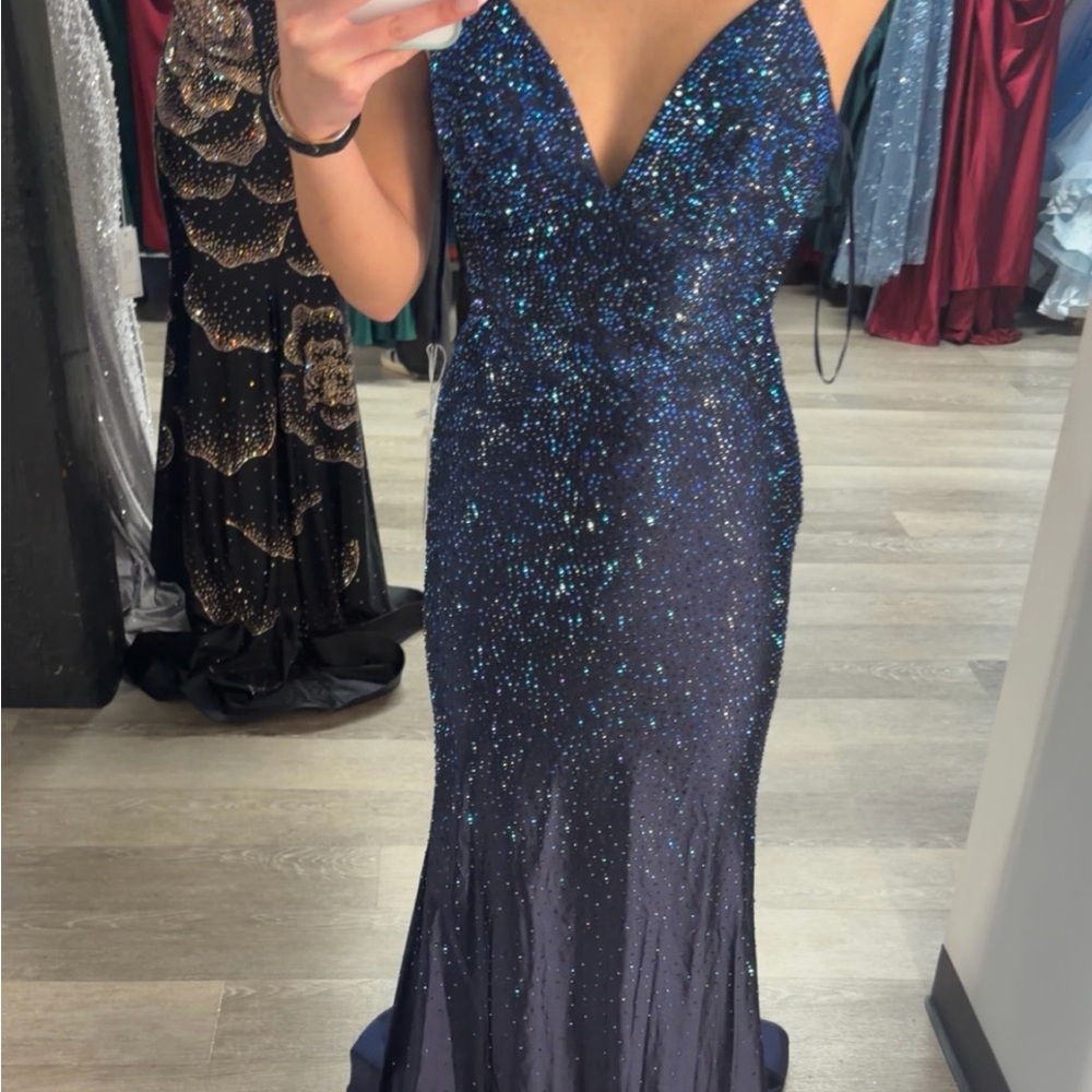 Stunning Navy Sequin Gown